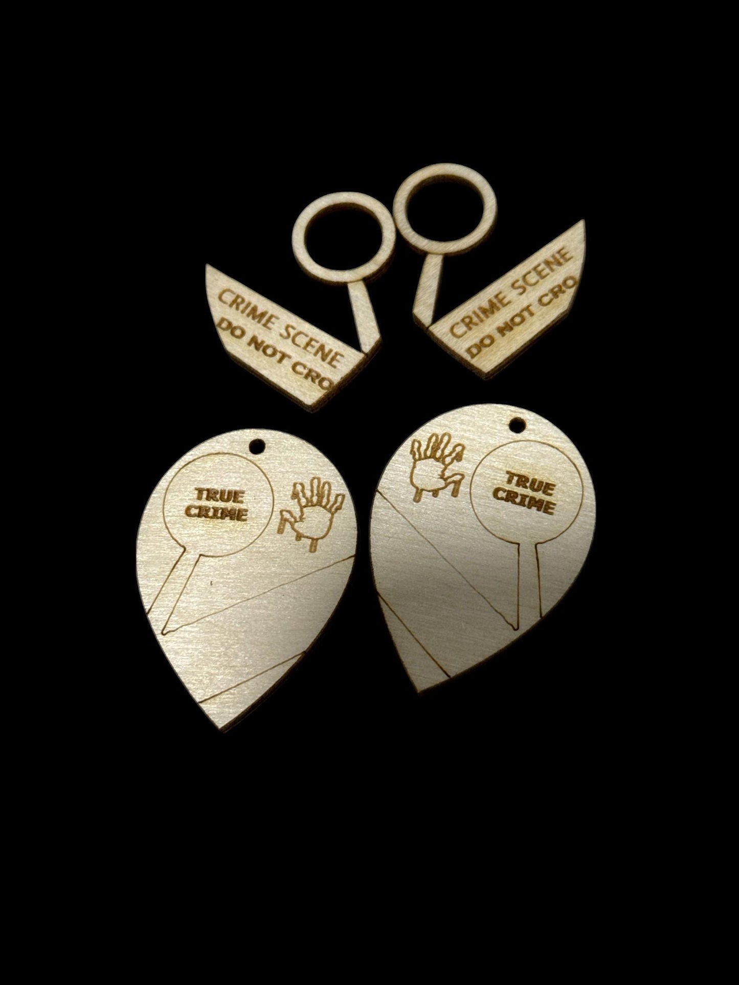 DIY True Crime Junky Earrings, Unfinished, Acrylic Magnifying Glass, fun Earrings, 3D Earrings