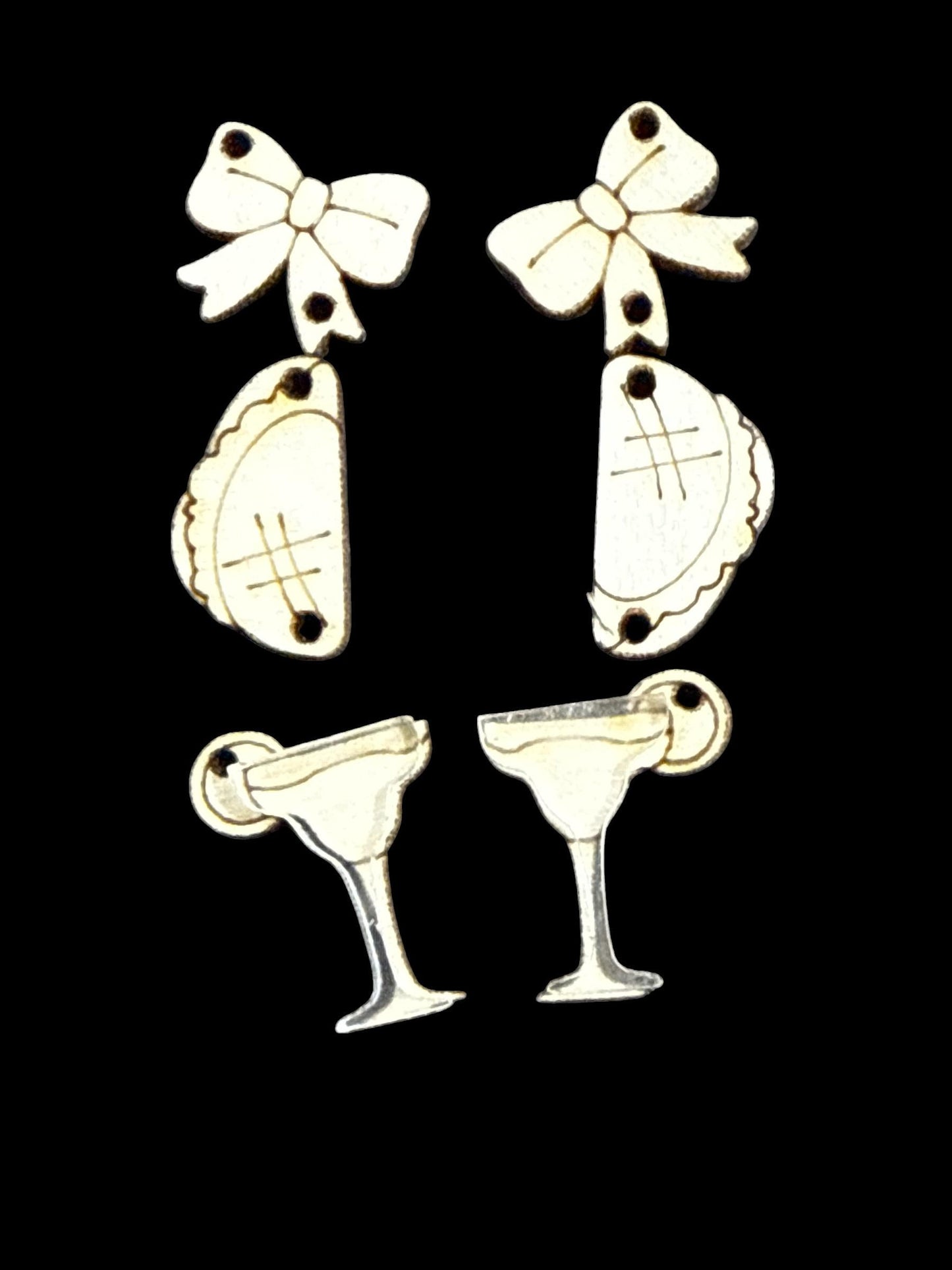 DIY Taco and Margaritas Earrings, Unfinished, Acrylic Acrylic top for Glass, fun Earrings, Taco Night Earrings