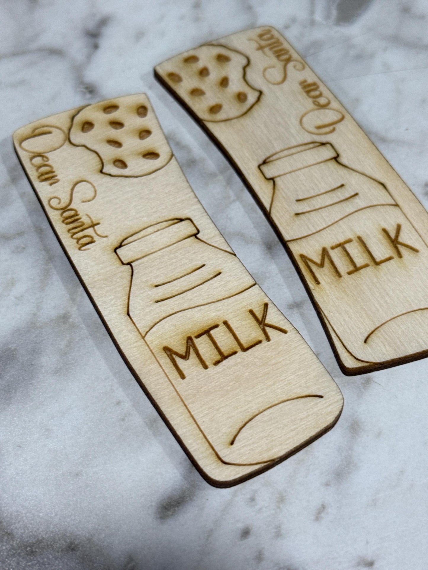 DIY Dear Santa Claw Clip, Christmas, Claw Clip Unfinished Wood Laser Cut Blank, 4" claw Clip, Milk and cookie Claw clip unfinished