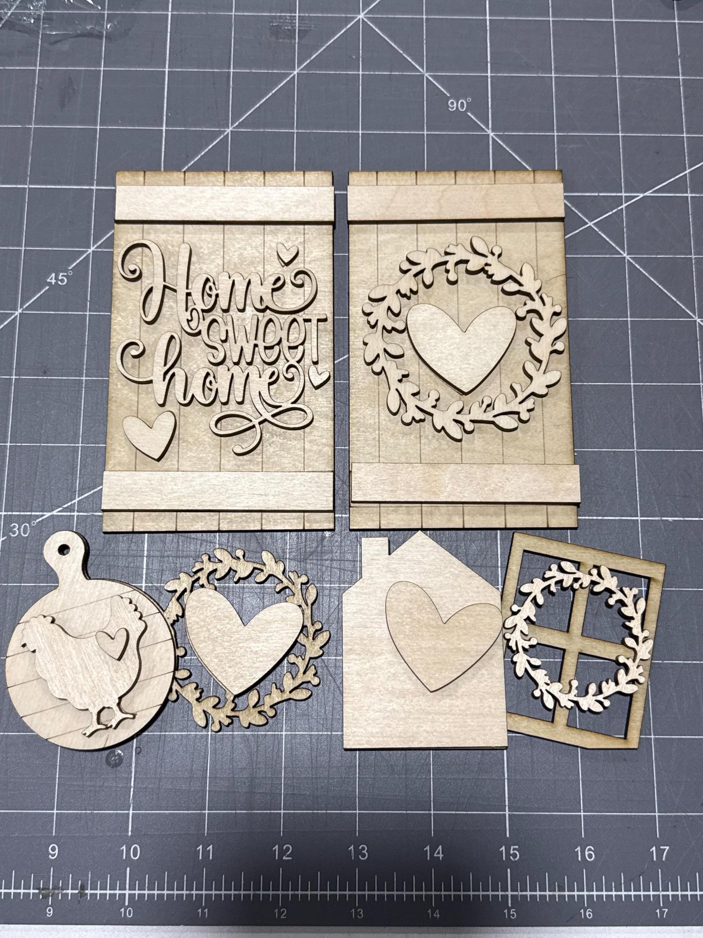 DIY Home Sweet home Cottage Inserts, Interchangeable Inserts, Primitive Mantle Decor, Inserts Home Decor, Unfinished, Cottage Cabinet
