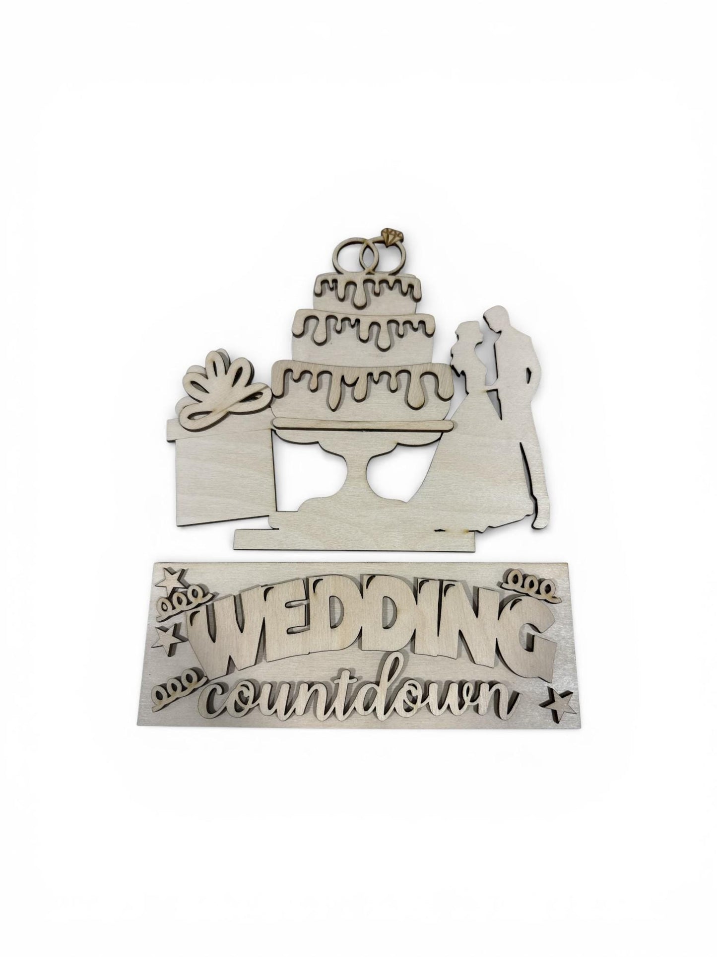 DIY Wedding Advent Interchangeable Inserts, Holiday Display, Unfinished, Inserts Only, Wedding Countdown Celebrate inserts