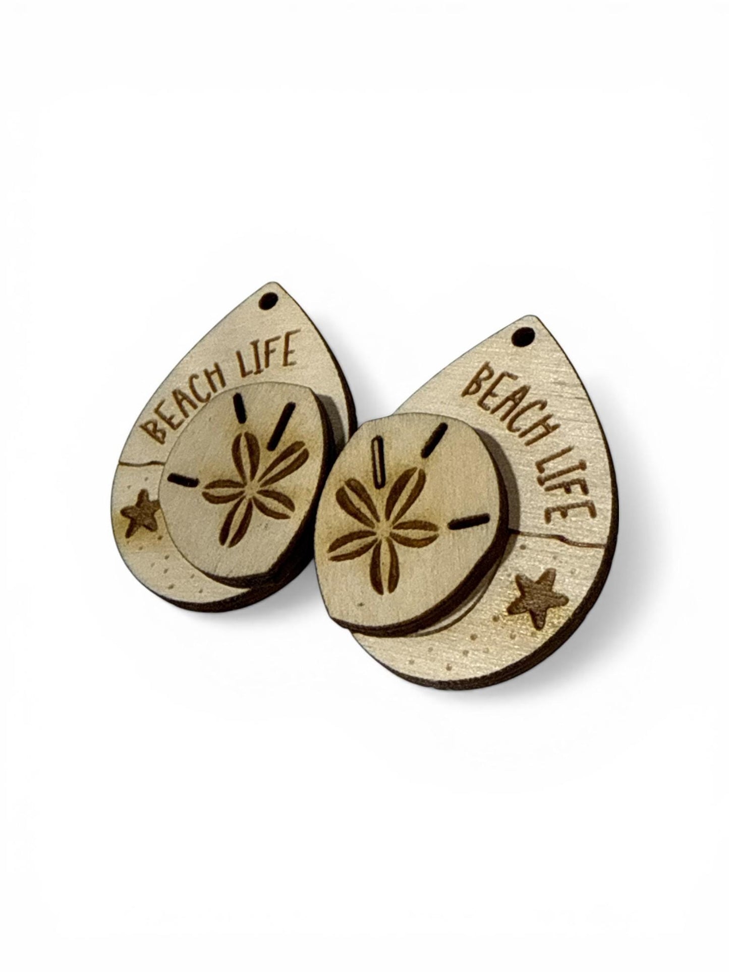 DIY Beach Life with Sandollar Earrings: Unfinished Wood Beach Earrings, Summer Ocean