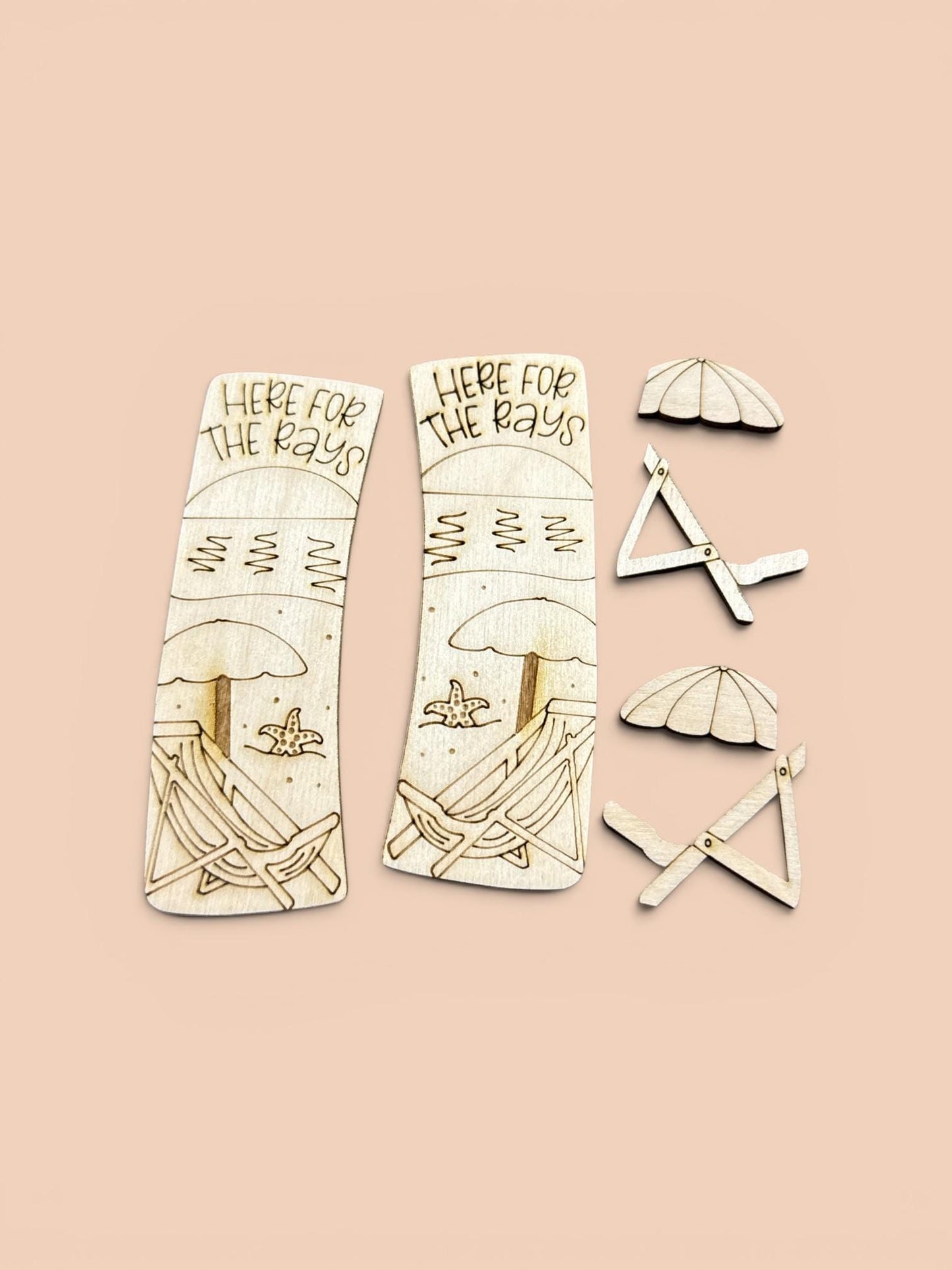 DIY Here for the Rays Claw Clip, Claw Clip: Unfinished Wood Laser Cut Blank, Summer Hair Clip, Sunny Days Hair Clip