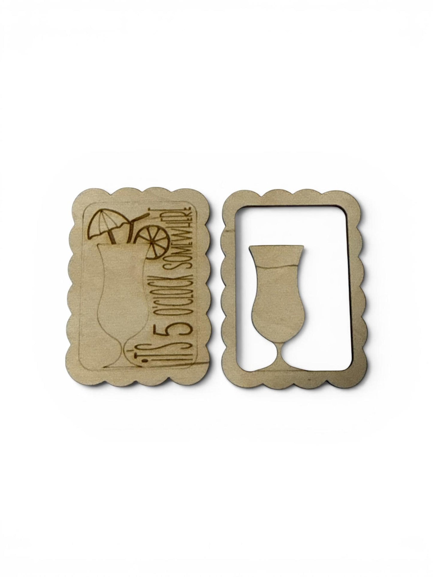 DIY It's 5 o'clock somewhere Magnet Set, Summer Drink Magnet Unfinished, Fridge Magnets DIY, Unfinished