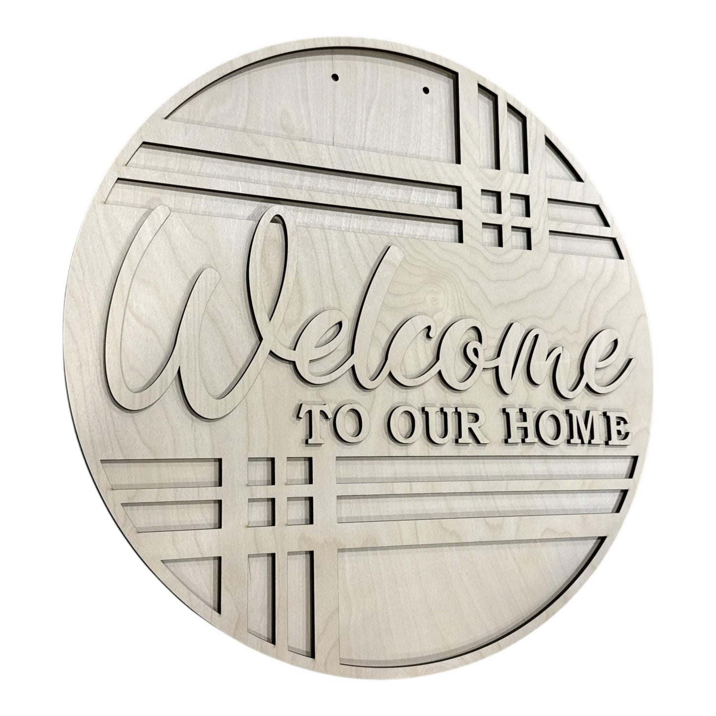 DIY Welcome to our Home Geometric Pattern Door Hanger, Unfinished Door Hanger: DIY Door Hanger, Welcome Door hanger
