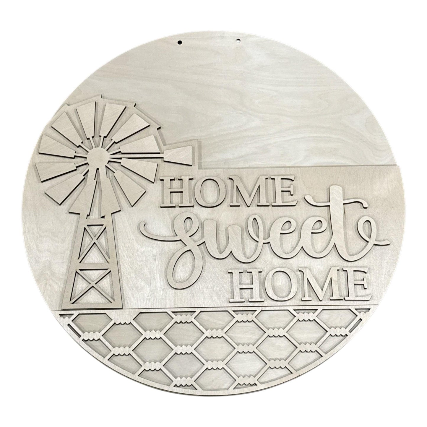 DIY Home Sweet Home with Windmill Door Hanger: Windmill, Unfinished, Home Sweet Home with Chicken wire