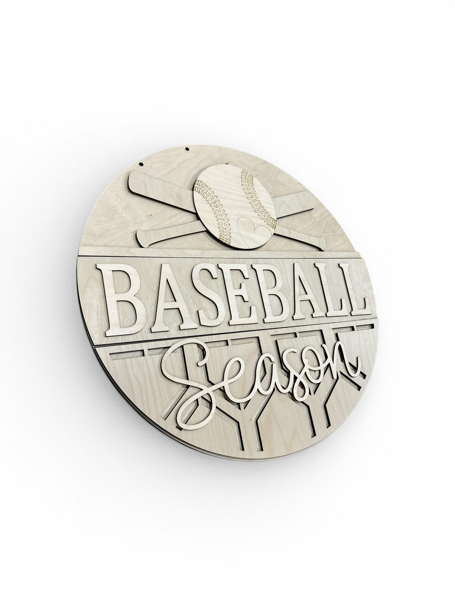 DIY Baseball Season with ball and bats Heart Door hanger, Unfinished Wooden Door Hanger: Unfinished, Baseball Season, Paint Party