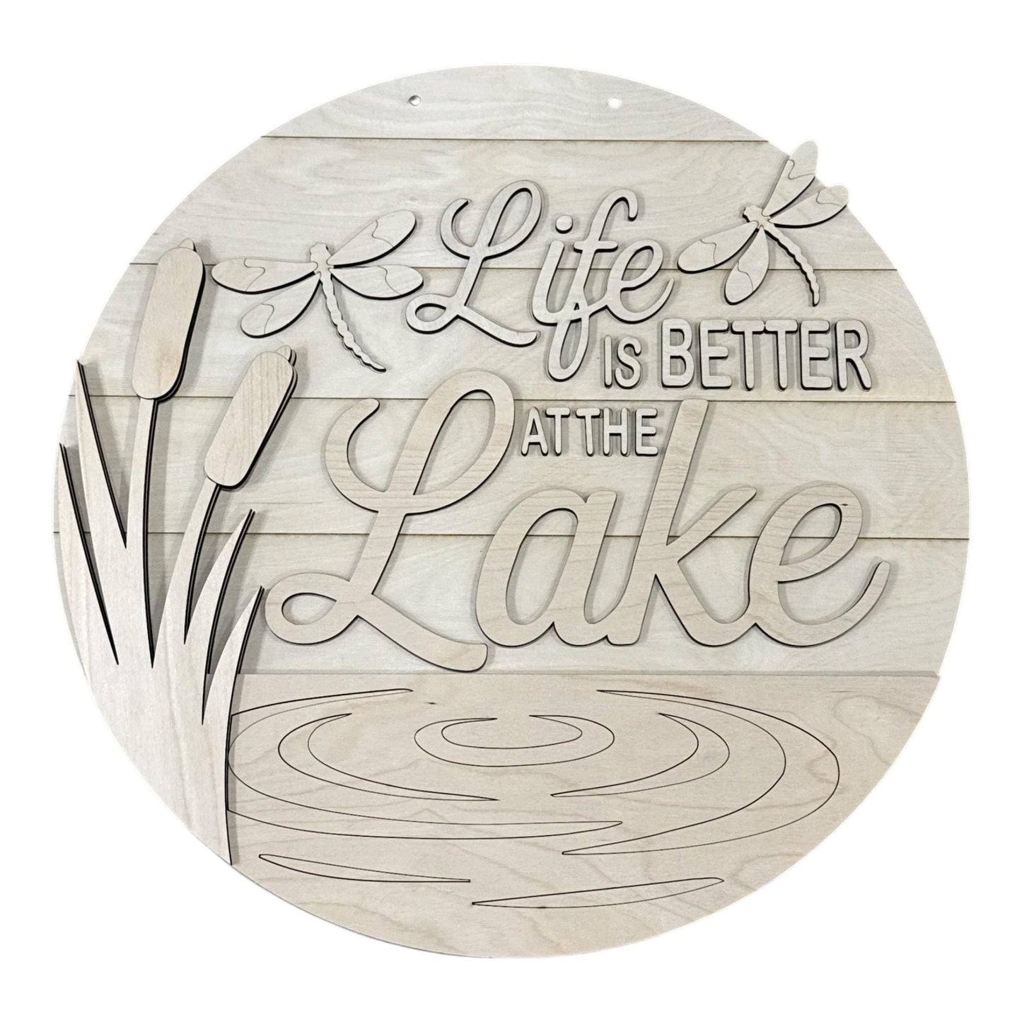 DIY Life is better at the Lake Door hanger, Unfinished Wooden Door Hanger: Unfinished, Summer