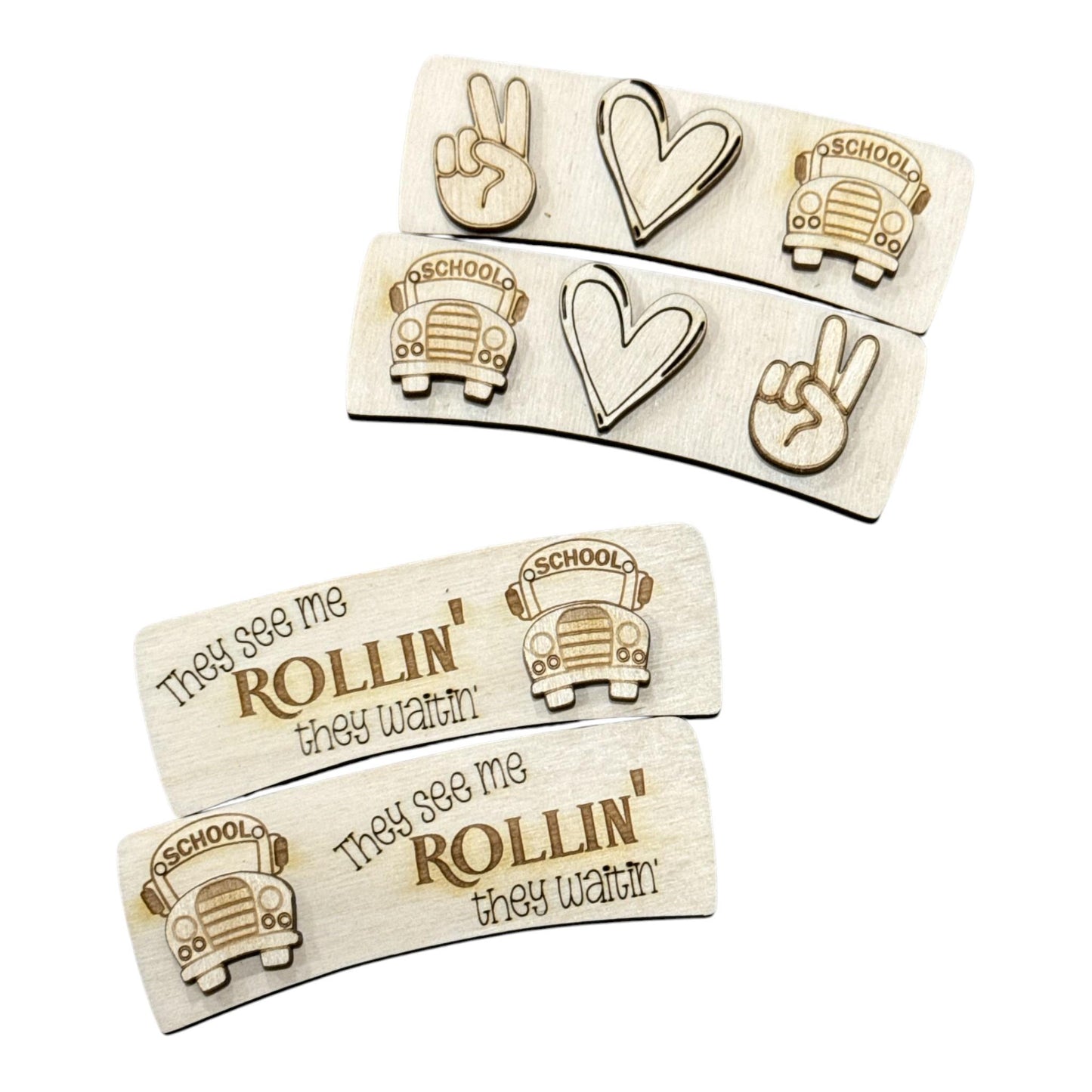 DIY Bus Driver Claw Clip, They see me rollin, Peace love School Bus Clip, Unfinished Claw, School Bus Claw Clip