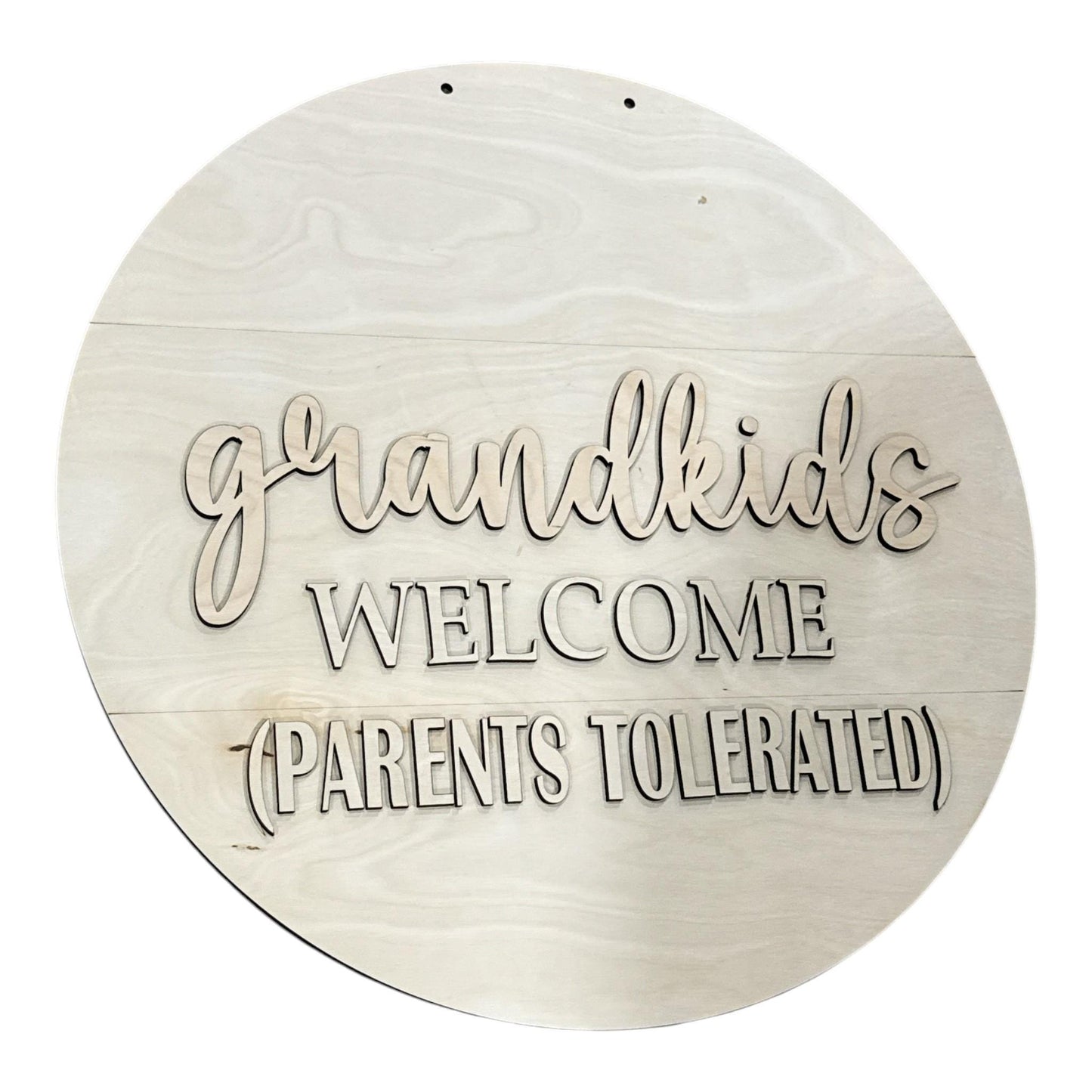 DIY Grandkids Welcome Parents Tolerated Door Hanger, Unfinished Welcome Door Hanger, DIY Paint Project