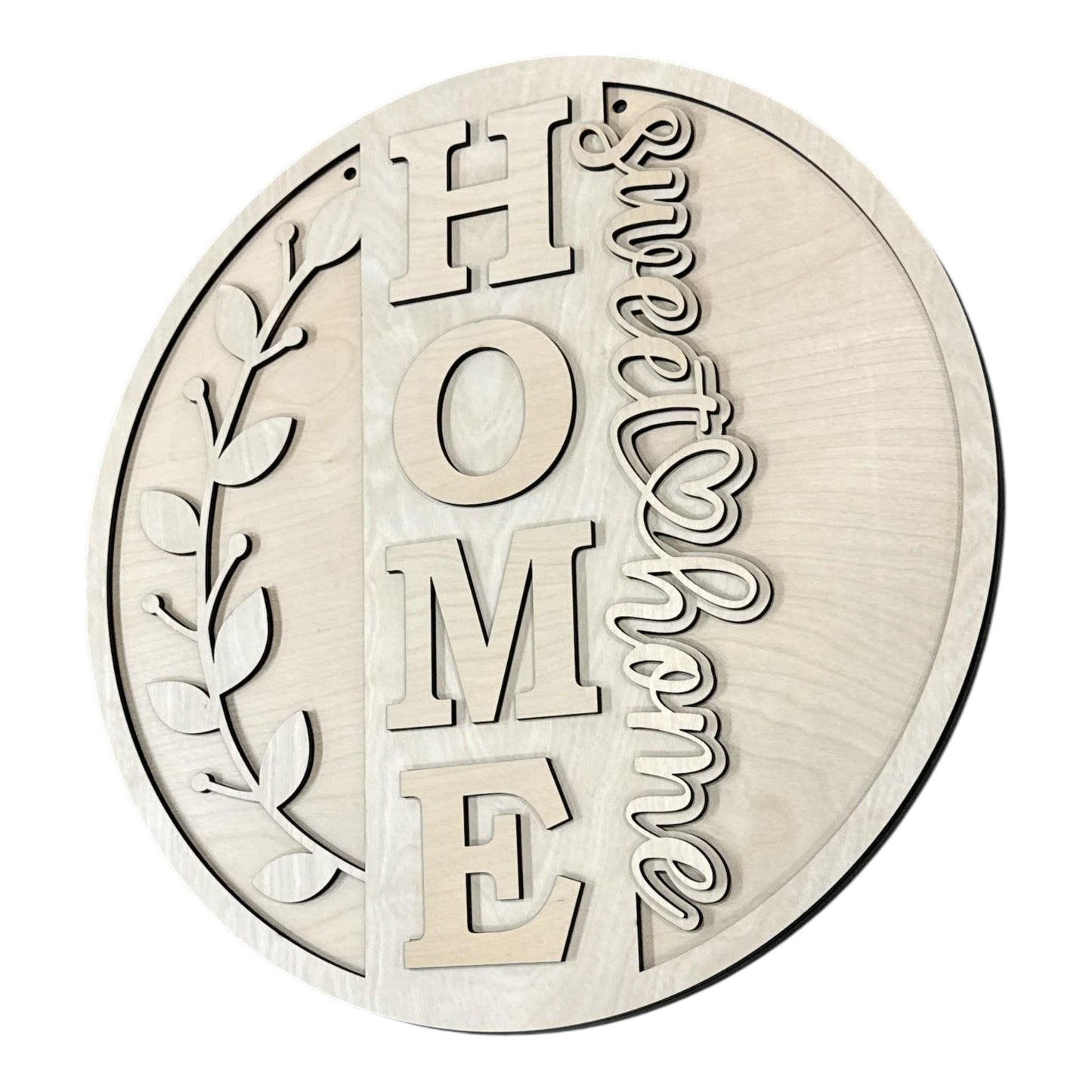 DIY Home Sweet Home with Vine Door Hanger, 3d Door Hanger, Unfinished Door Hanger
