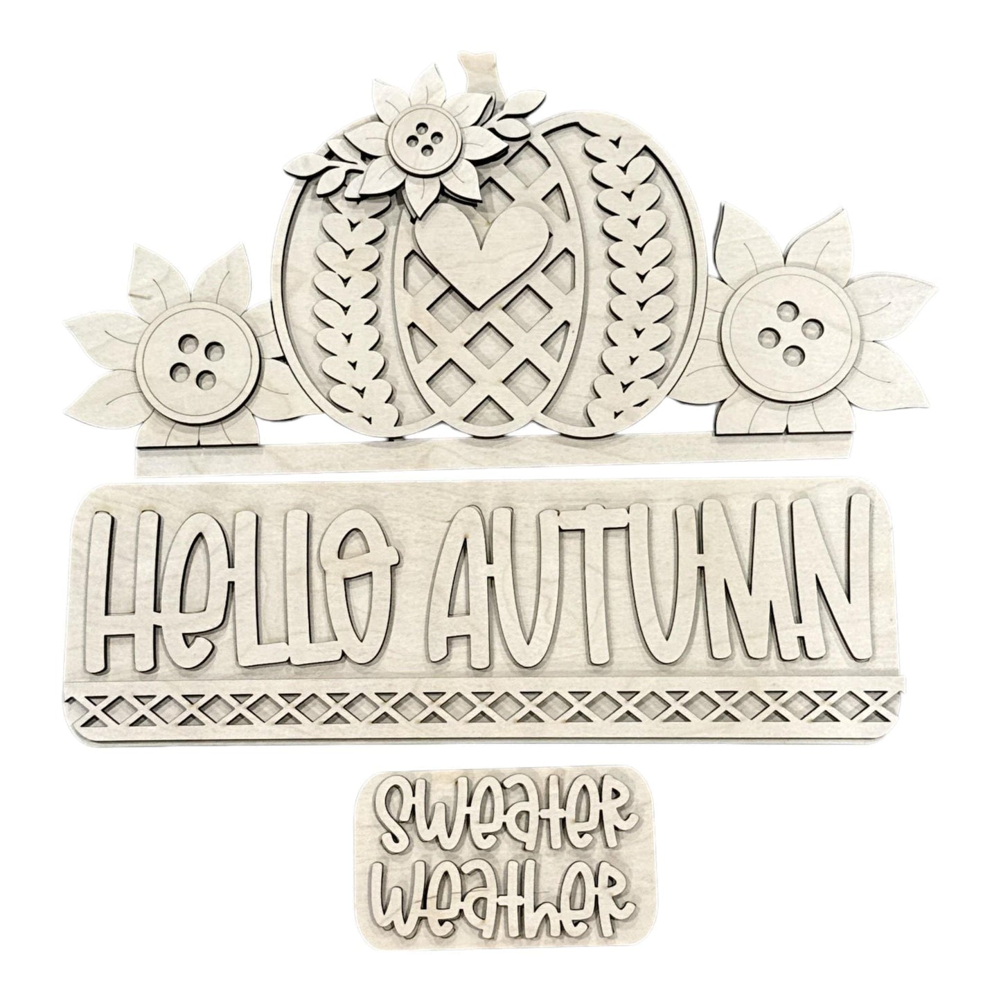 DIY Hello Autumn Interchangeable Truck Insert, Picket Insert, DIY Truck Kit, Interchangeable
