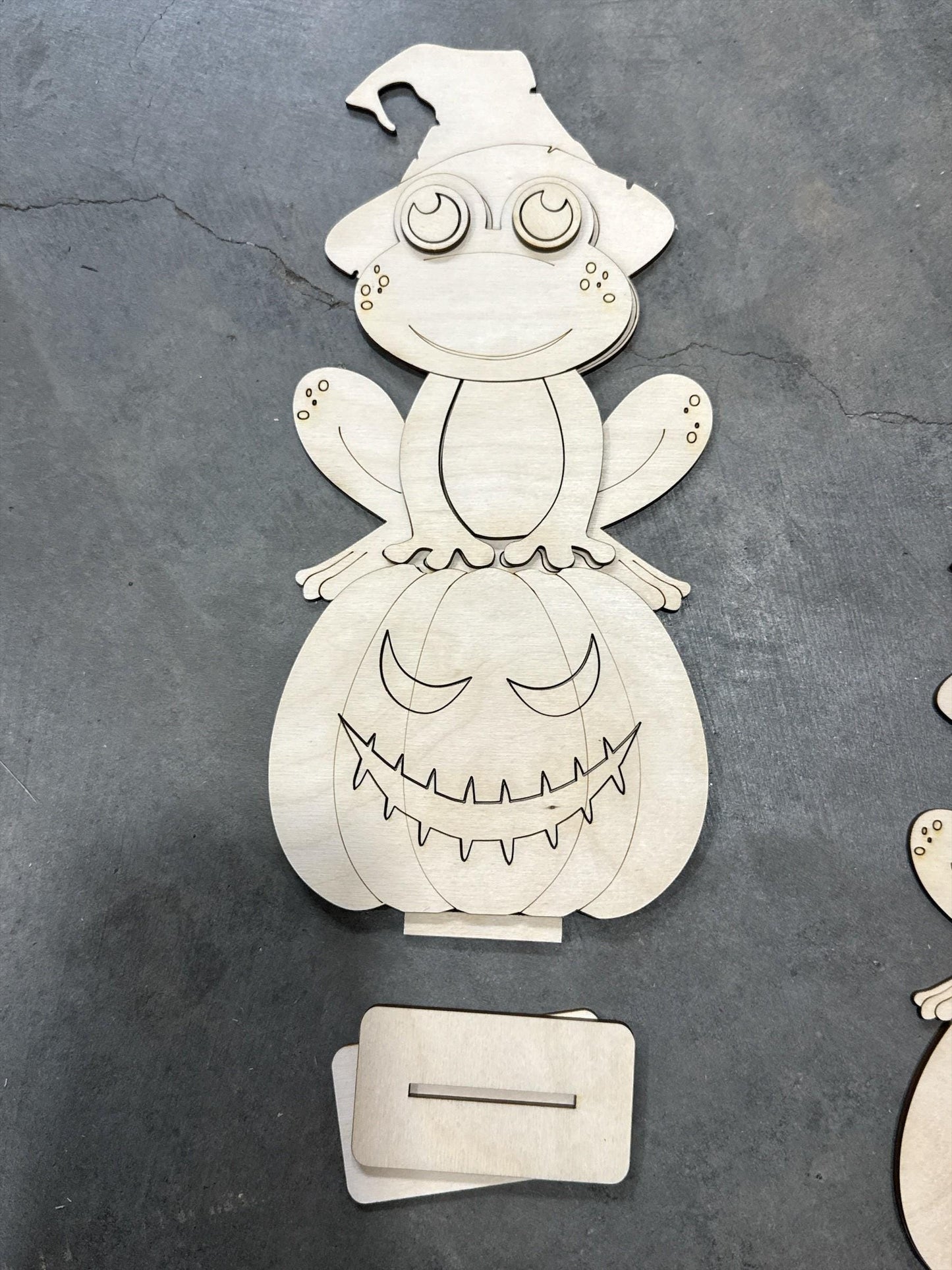 DIY Frog sitting Pumpkin, Fall Sitter, Unfinished, Unfinished Shelf