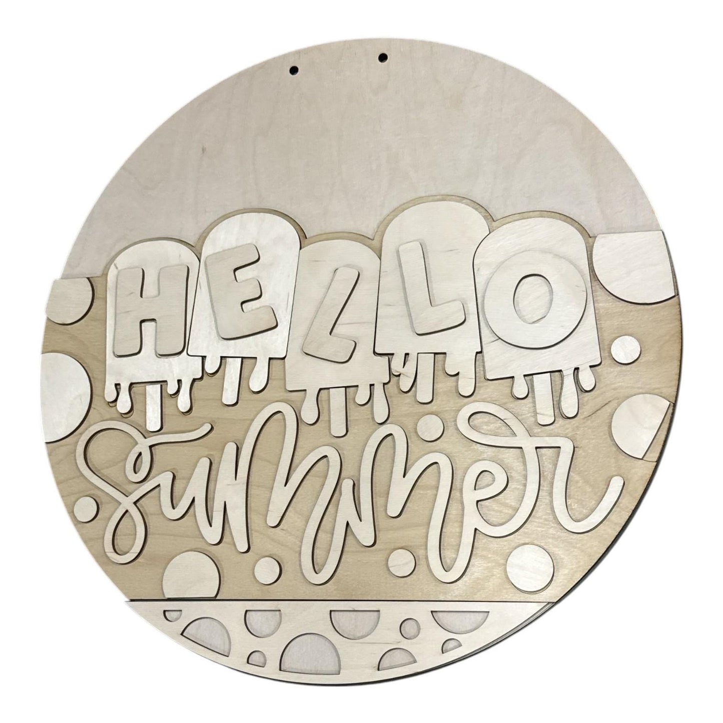 DIY Hello Summer Popsicles 3D Door Hanger, Unfinished Door Hanger
