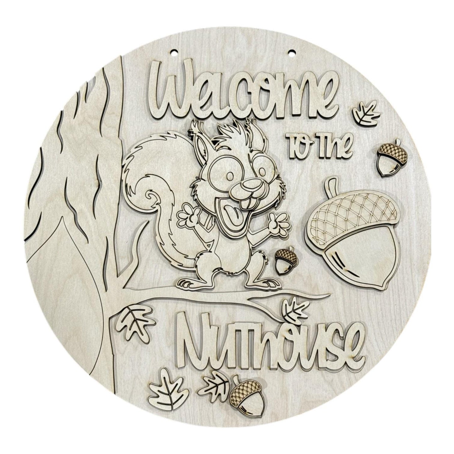 DIY Welcome to the Nuthouse Door Hanger, 3d Door Hanger, Unfinished Door Hanger
