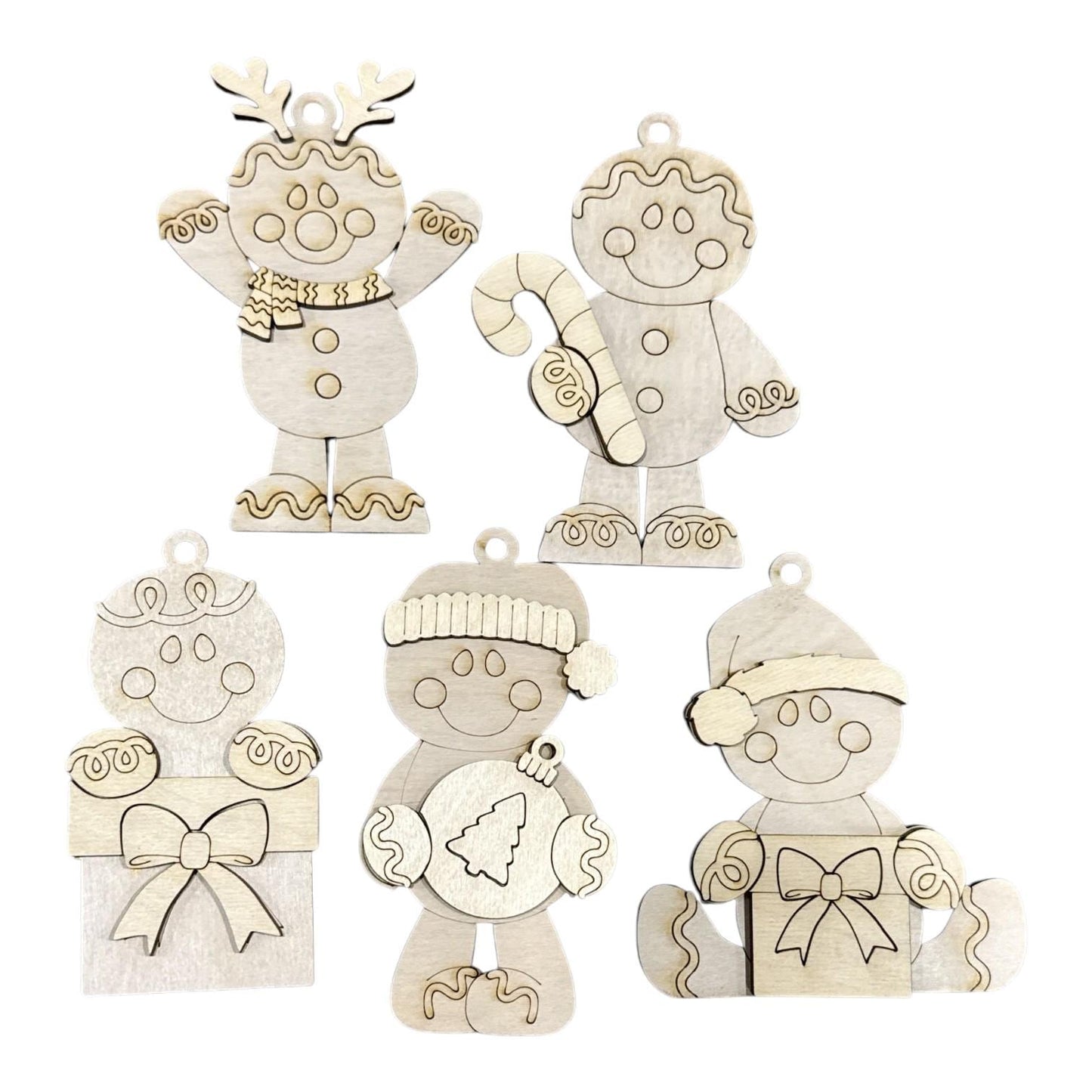 DIY Gingerbread Ornaments, Unfinished Ornaments, Single Ornament