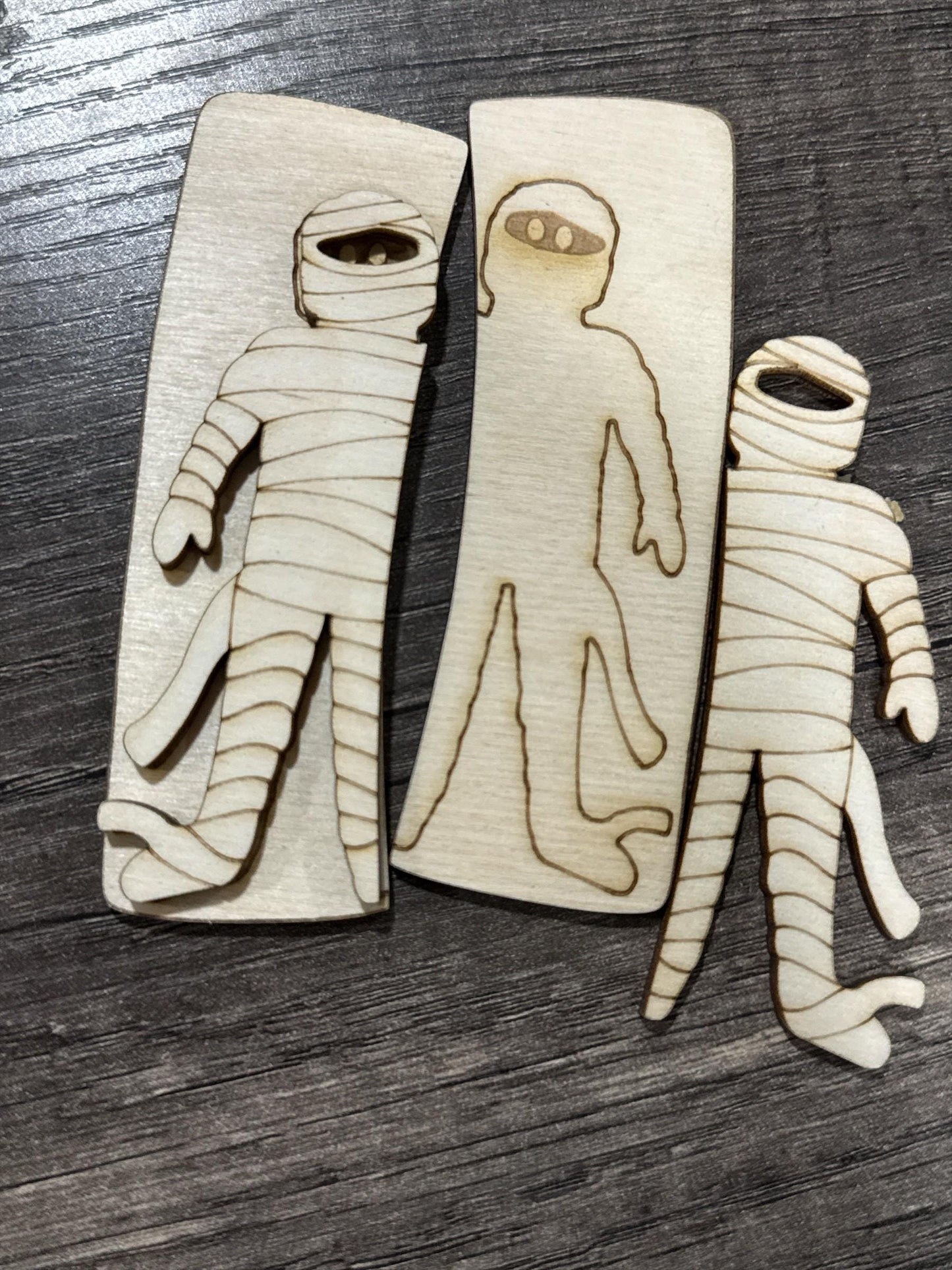 DIY Mummy Halloween Claw Clip: Unfinished Wood Laser Cut Blank, crafter