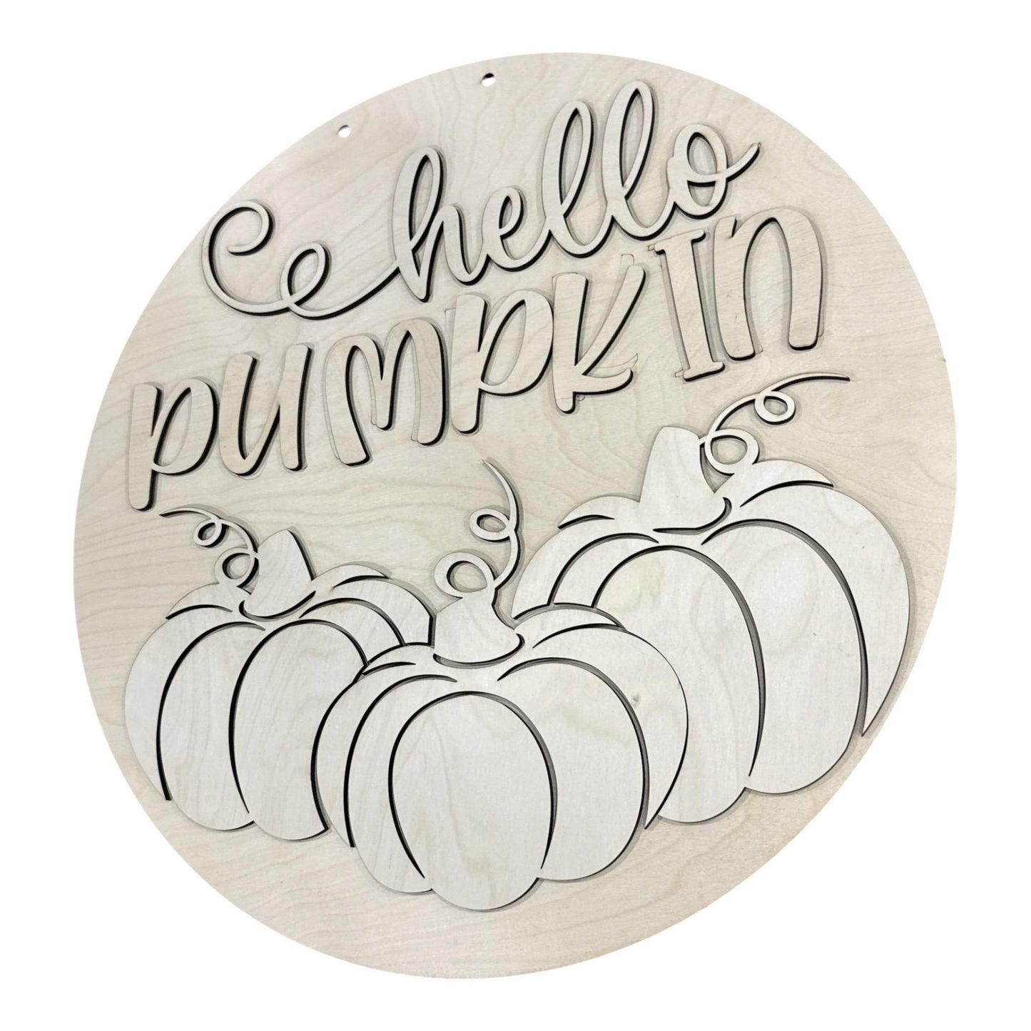 DIY Hello Pumpkin Door Hanger, 3d Door Hanger, Unfinished Door Hanger