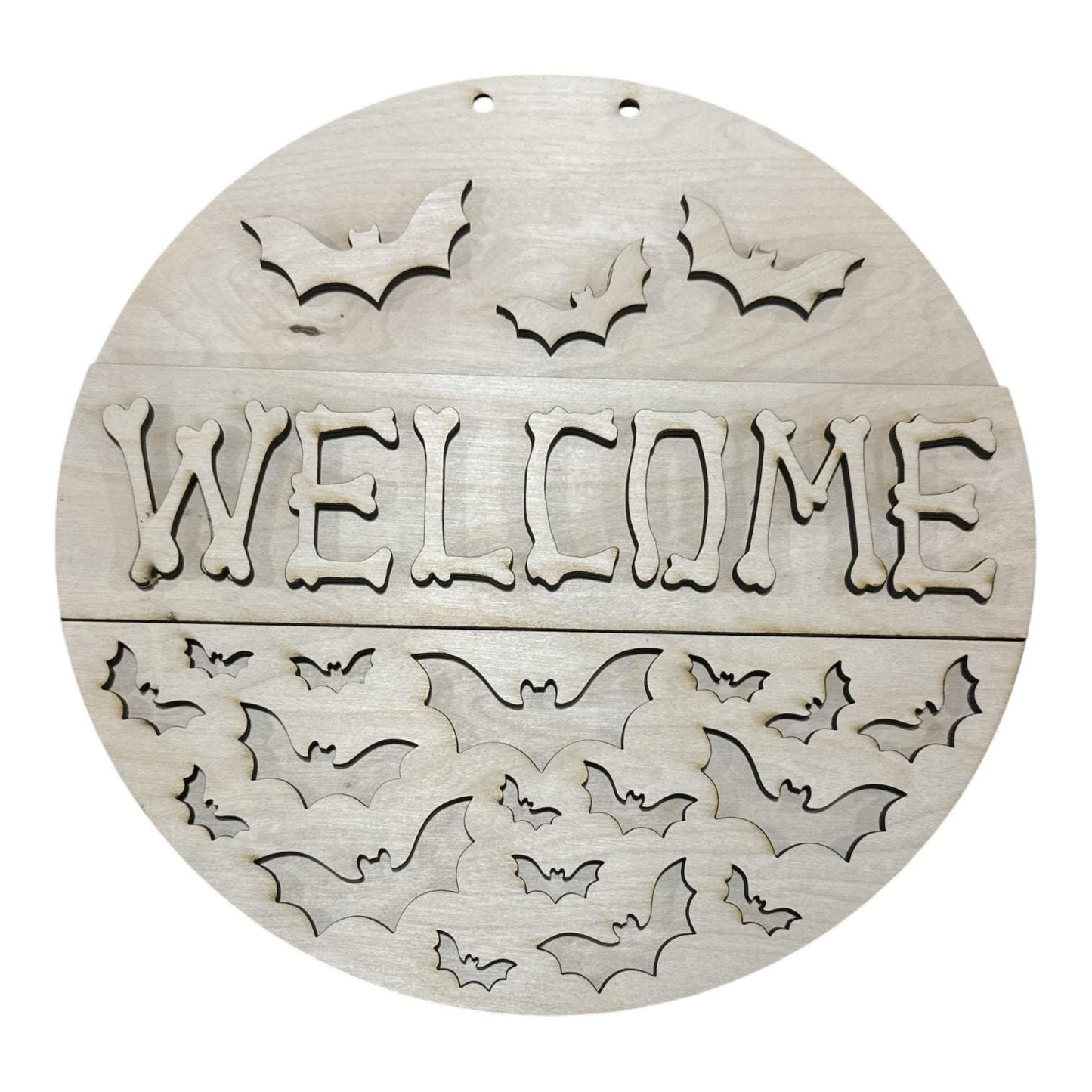 DIY Welcome Bats Door Hanger, 3d Door Hanger, Unfinished Door Hanger