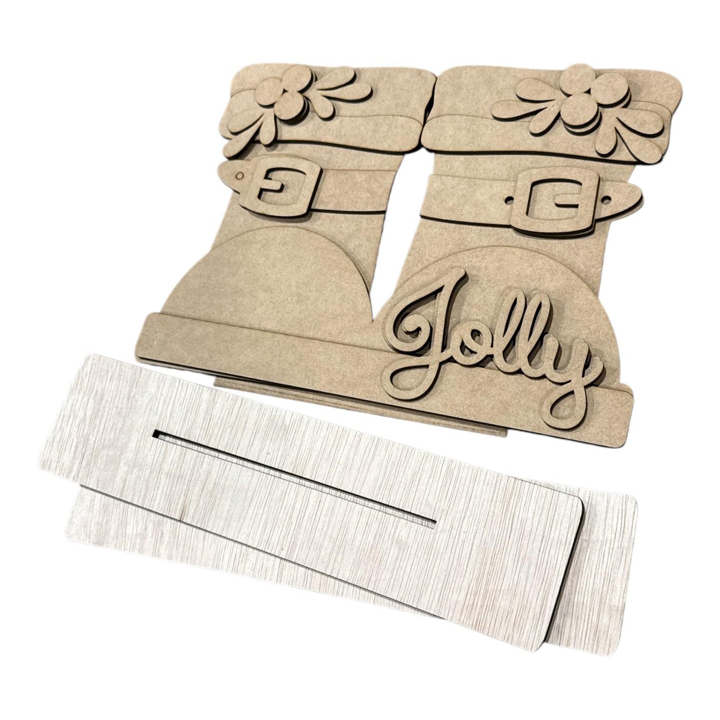 DIY St Nick Santa Boots Shelf Sitter, Holiday Unfinished Christmas, Santa Boots