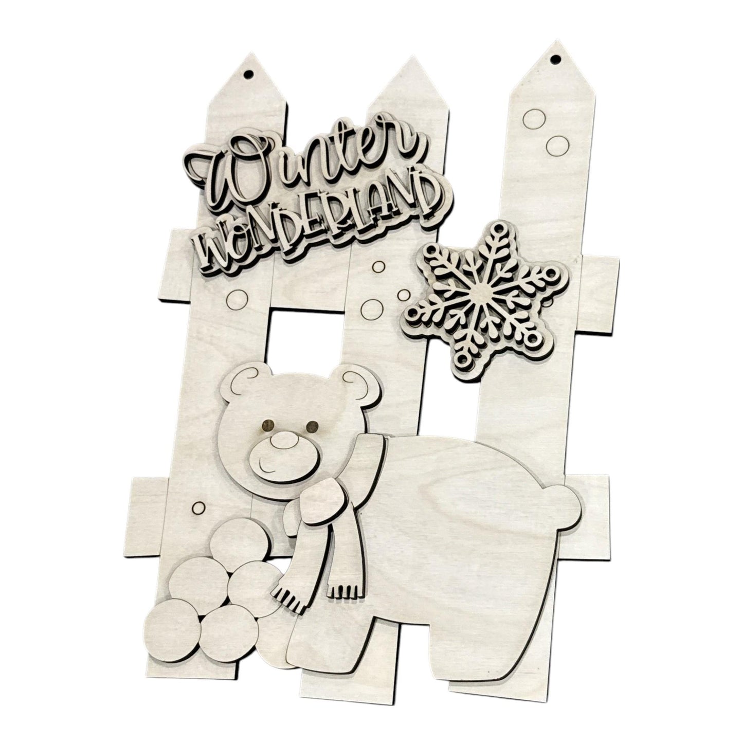 DIY Winter Wonderland Polar Bear Unfinished Wood Door Hanger: Paint Craft Project