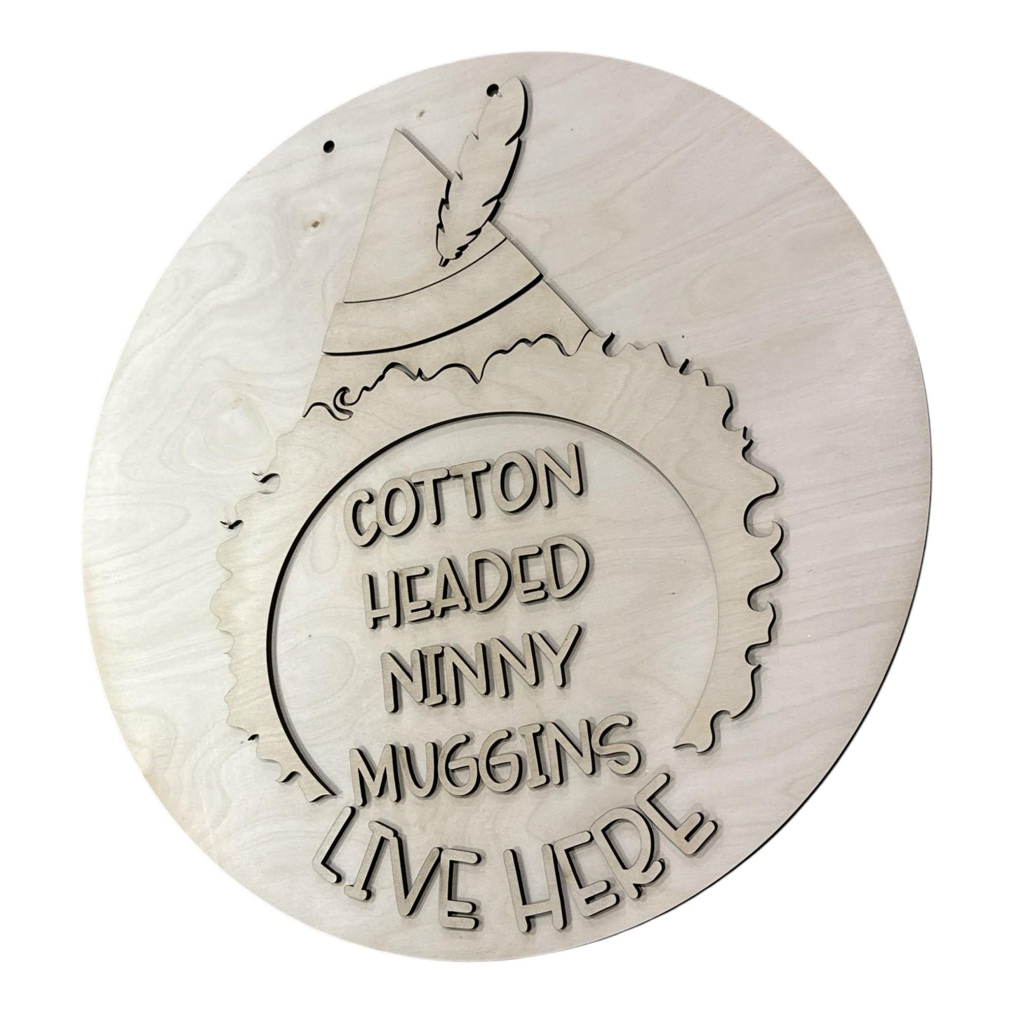 DIY Cotton Headed Winter Door Hanger, 3d Door Hanger, Unfinished Door Hanger