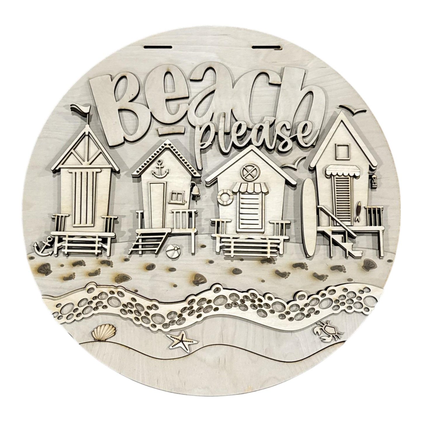 DIY Beach Please Door Hanger Unfinished Wood Door Hanger: Paint Craft Project
