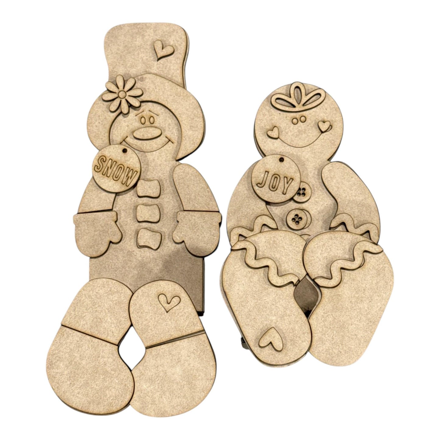 DIY Gingerbread or Snowman Votive Shelf Sitter, Unfinished