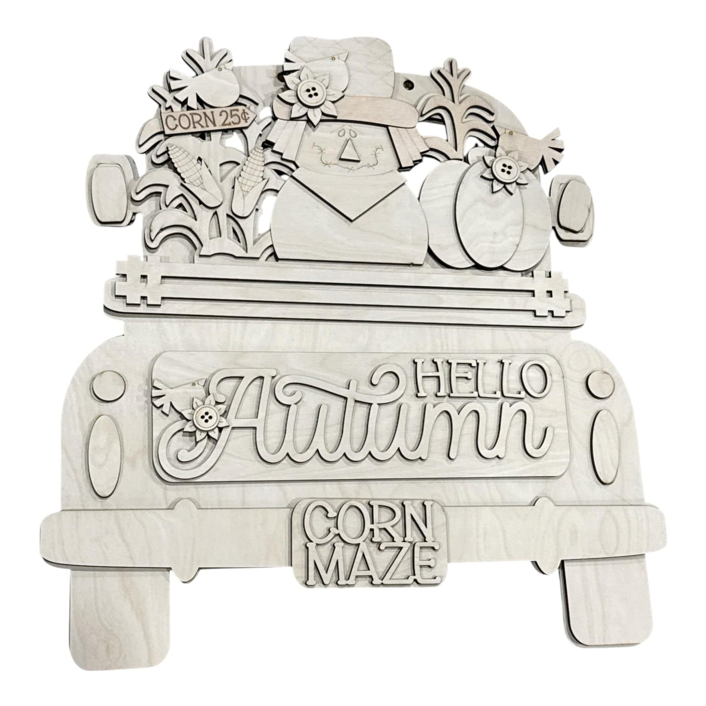 DIY Hello Autumn Scarecrows Truck Insert: Interchangeable, Insert Only