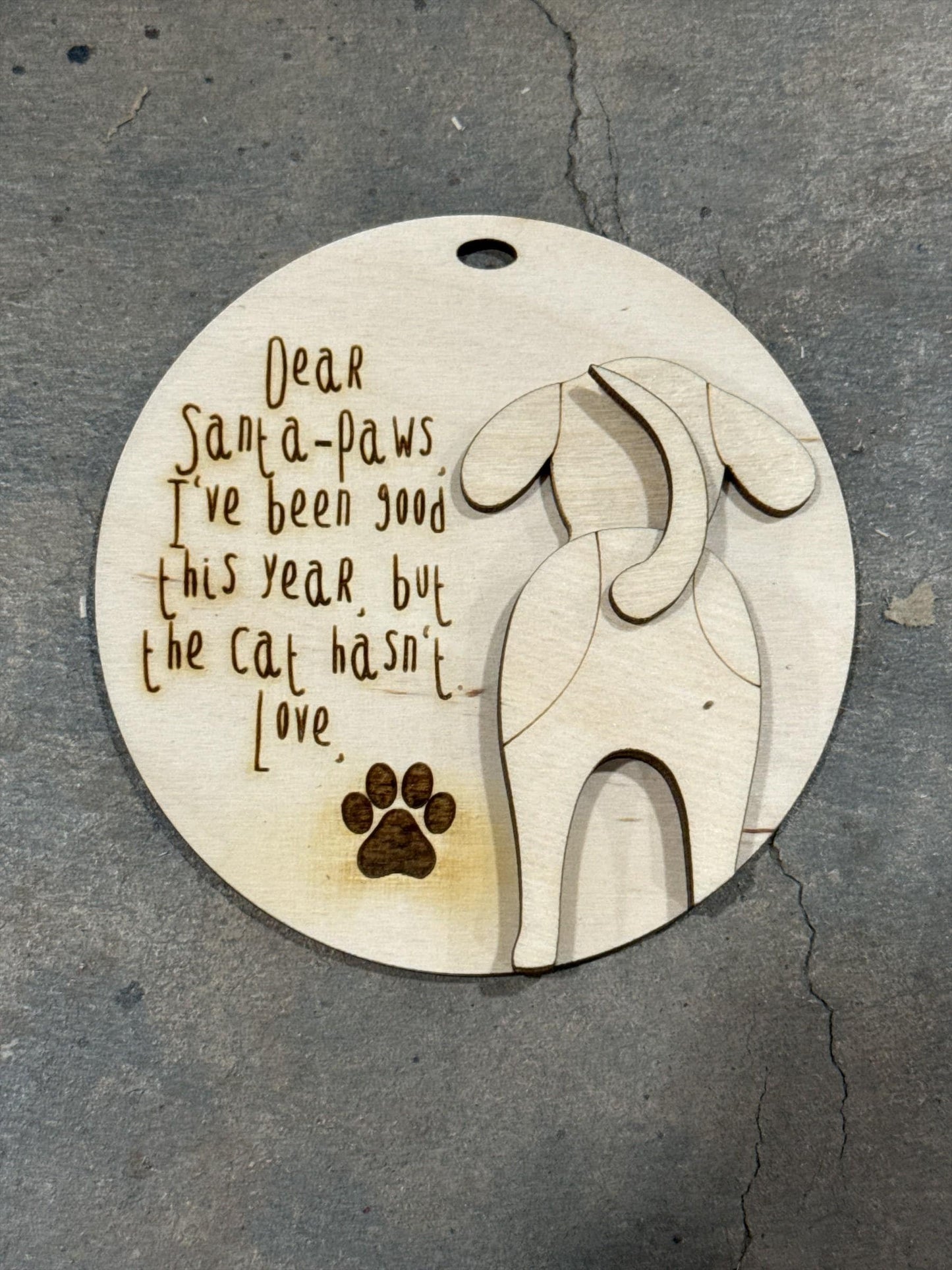 DIY Dear Santa Paws Ornaments, Unfinished Christmas