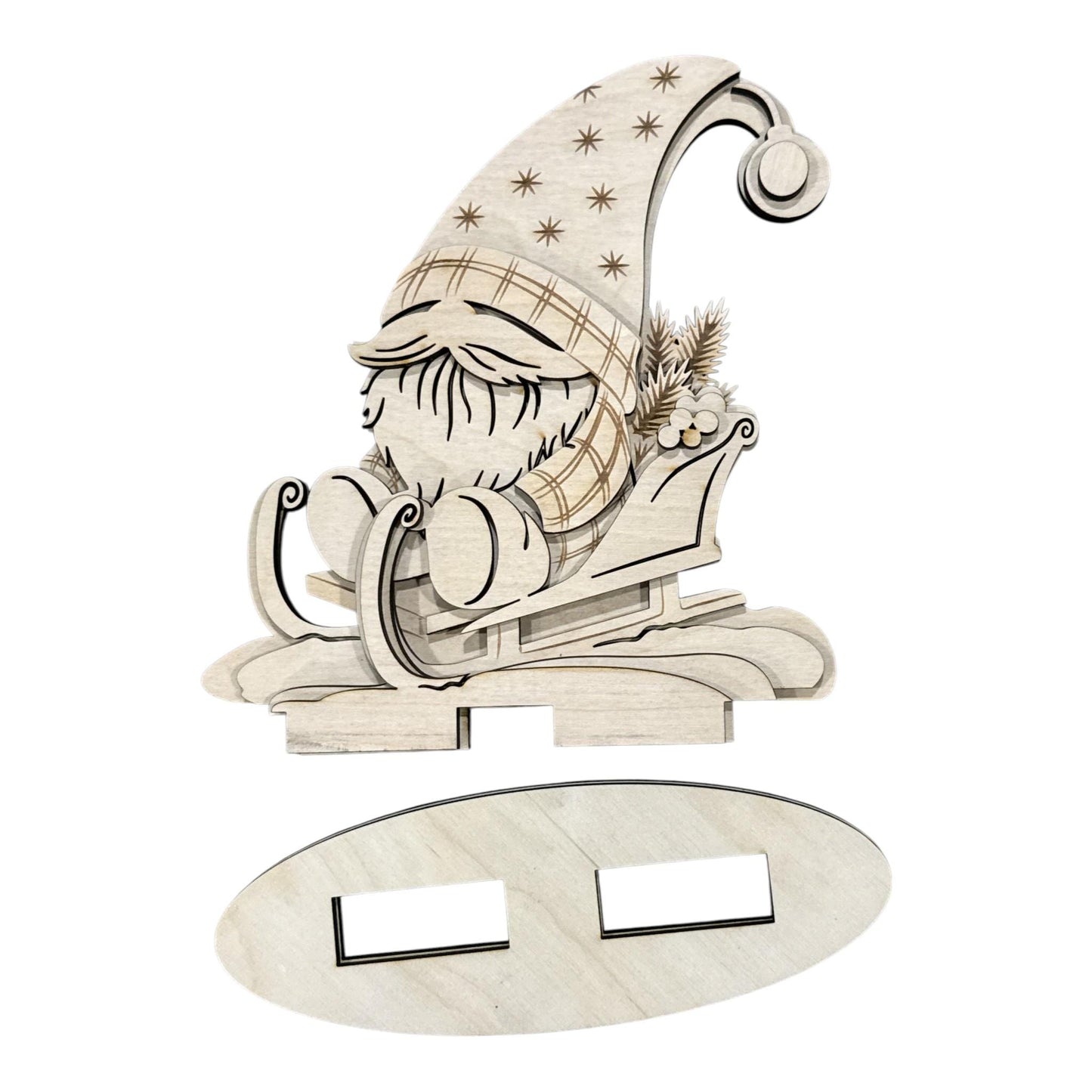 DIY 3-D Santa Snowman and Gnome Layered, DIY, Shelf Sitter