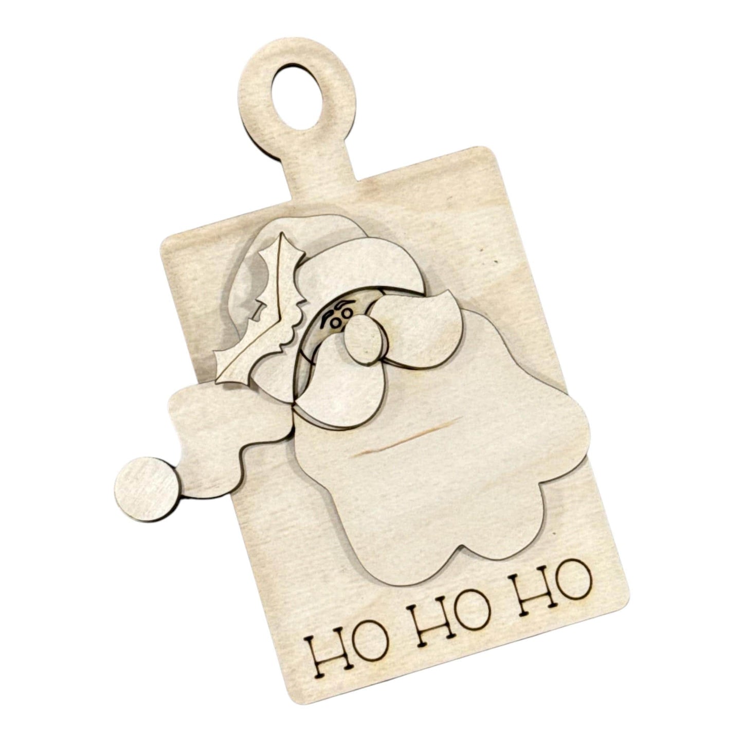 DIY Ho Ho Ho Santa Ornaments, Unfinished Christmas
