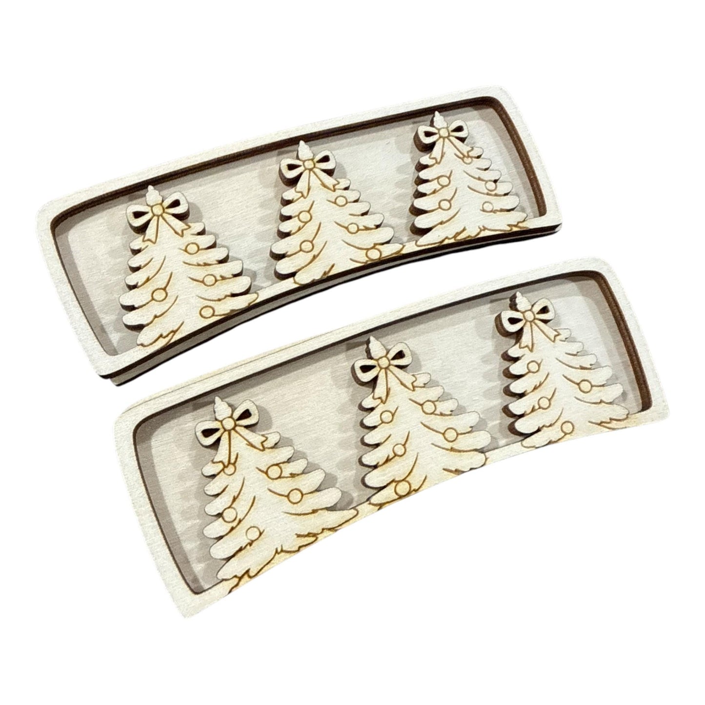 DIY 3 Trees Laser Cut Hair Clip Pieces: Unfinished