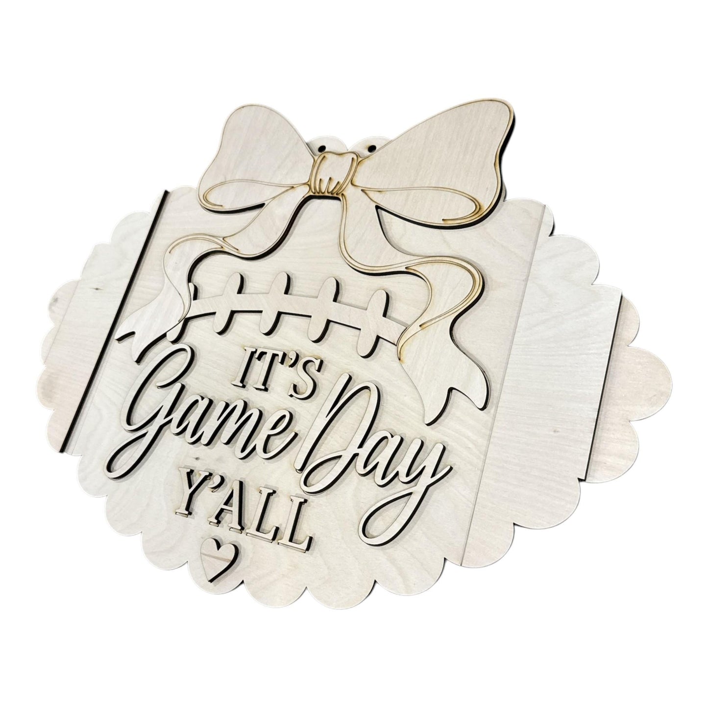 DIY It's Game Day Football Door Hanger, 3d Door Hanger, Unfinished Door Hanger