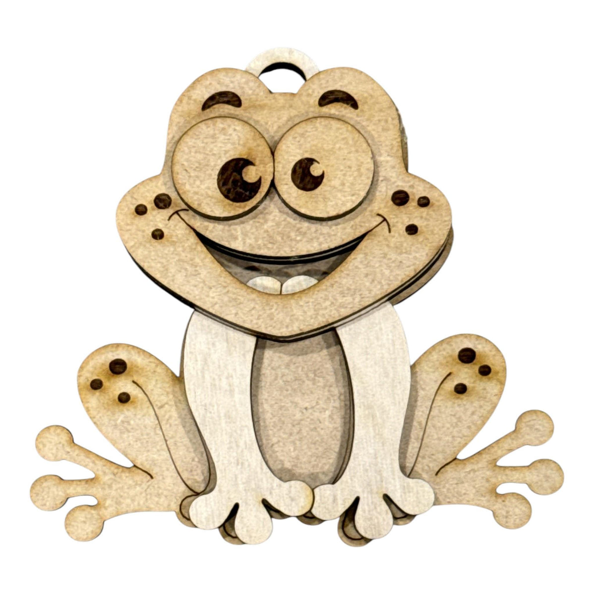 DIY Funny Frogs Woodland Ornaments: Unfinished Wood Christmas Craft