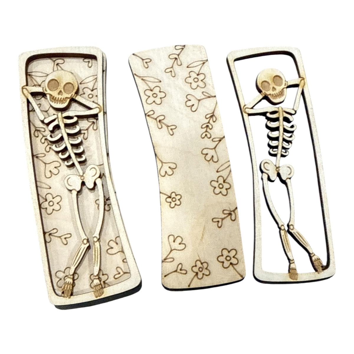 DIY Dancing skeletons, flowers Hair Clip