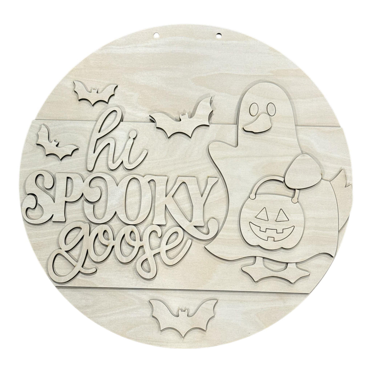 DIY Hi Spooky Ghost Halloween Door Hanger, Unfinished