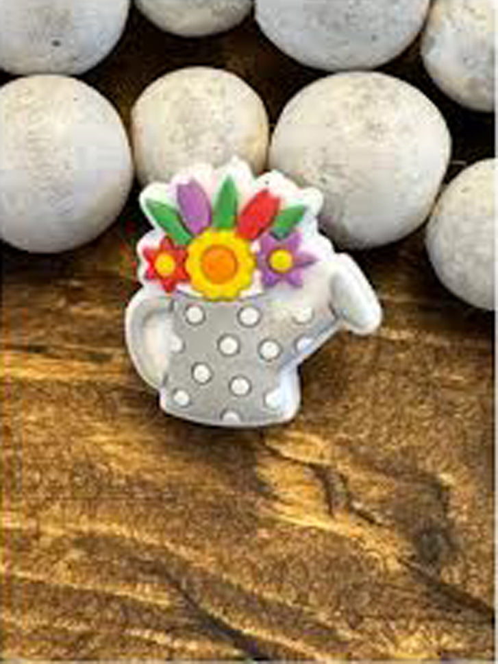 Flower pot focal / Silicone Beads/ flowers Silicone Beads,Loose Beads, Jewelry Making, DIY Keychain Beaded /focal / Flowers