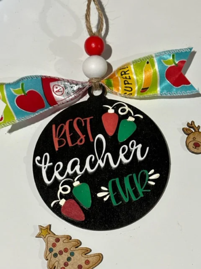 Teacher Ornament / Best Teacher Ornament / 3D Ornament / Teacher