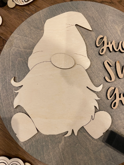 Gnome Interchangeable paint kit/ DIY KIT Door hanger /Gnome Seasons / DIY Paint