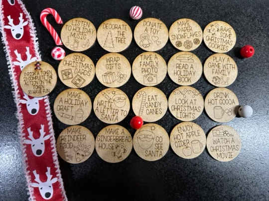 Christmas Tokens / Tokens / Fun Holiday Tokens / Token Set / Bucket List/ Christmas Countdown