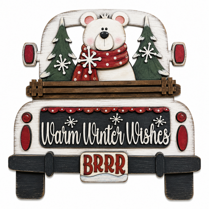 DIY 18" or 22" Warm Winter Wishes Polar Bear Trucks