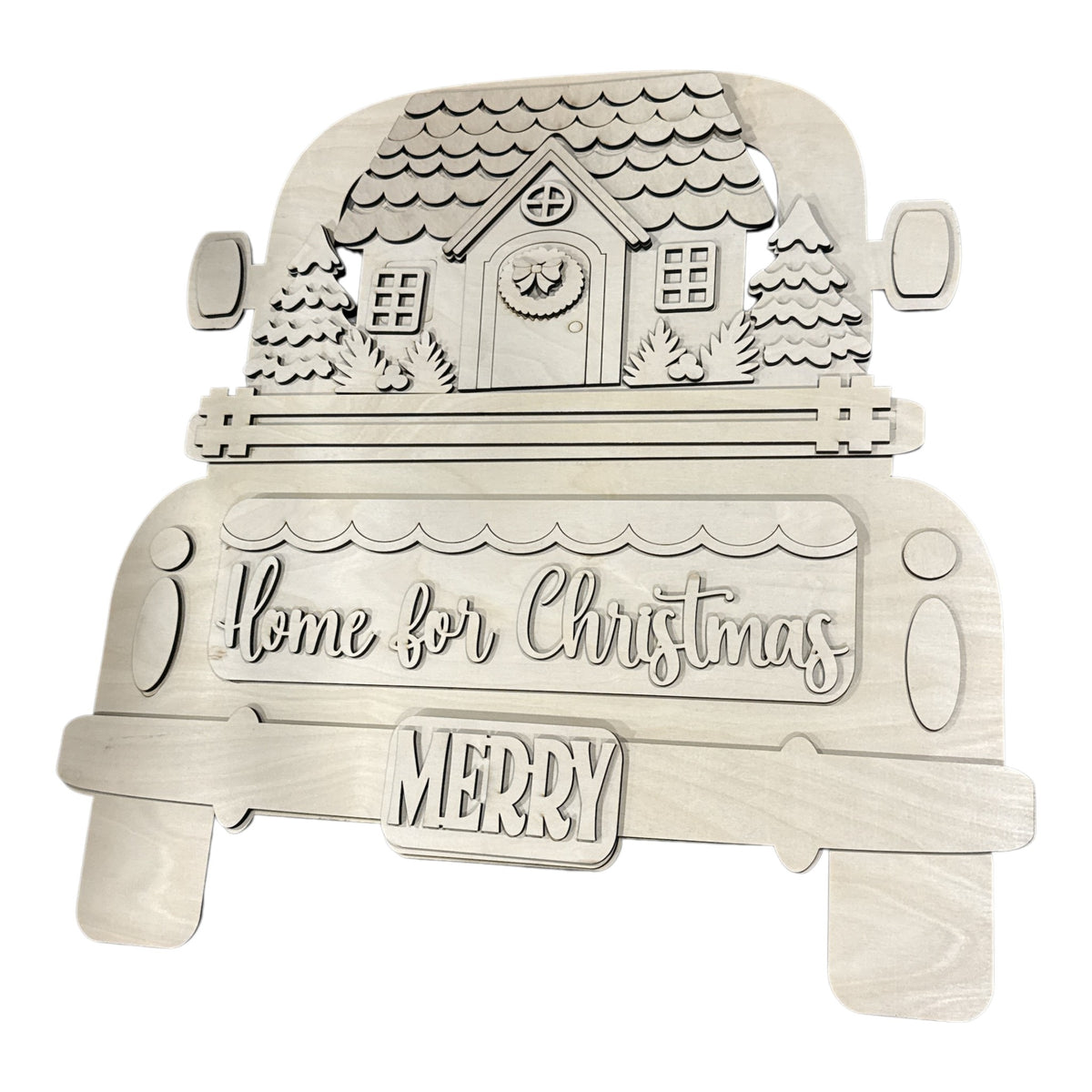 DIY 18" or 22" Gingerbread Home for the Holiday Truck Door Hanger