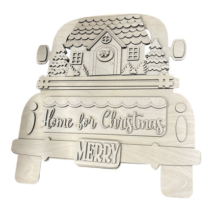 DIY 18" or 22" Gingerbread Home for the Holiday Truck Door Hanger