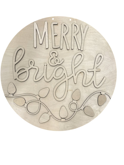 Merry & Bright with Lights Bottom Door Hanger DIY - DH364