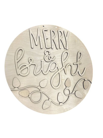 Merry & Bright with Lights Bottom Door Hanger DIY - DH364