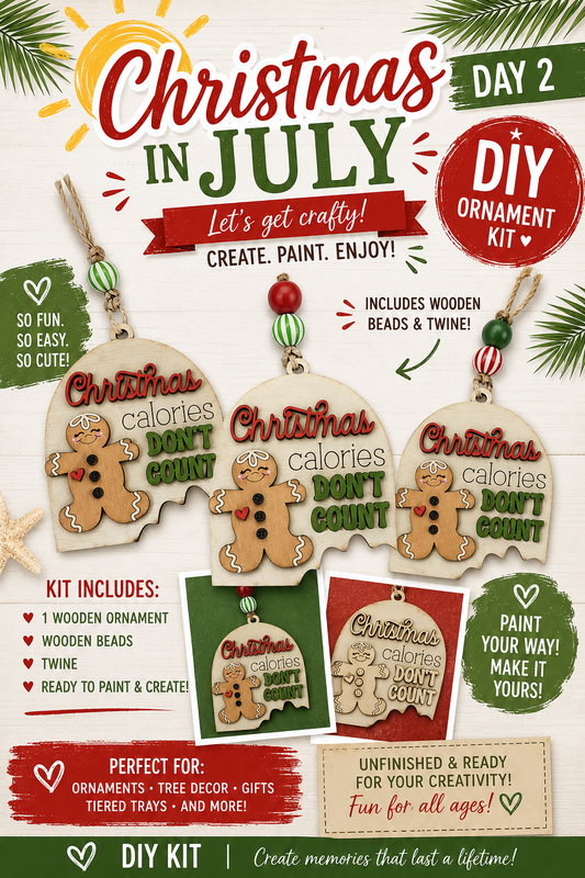 DIY Christmas Calories christmas in July Don't Count Ornaments, Unfinished Christmas