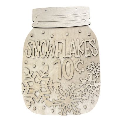 Snowflakes 10 cents Jar Door Hanger - DIY