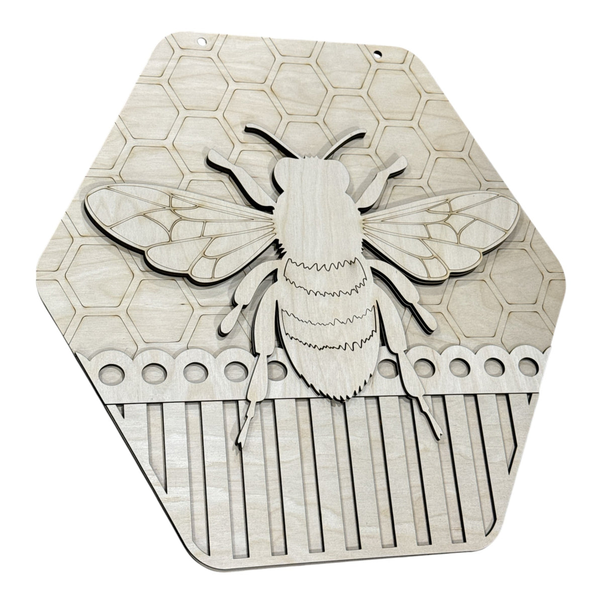 Honeycomb Bee Sign 3d Door Hanger, Unfinished Door Hanger
