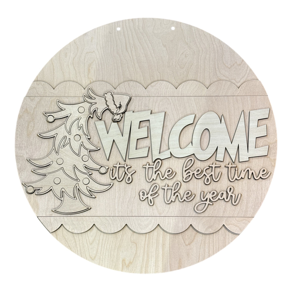 Welcome it's the best time of year Whimsical Tree Door Hanger Unfinished DIY